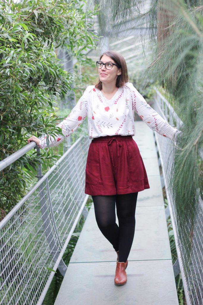 Tissu Lise Tailor - Falling flowers rose - Blouse Suun