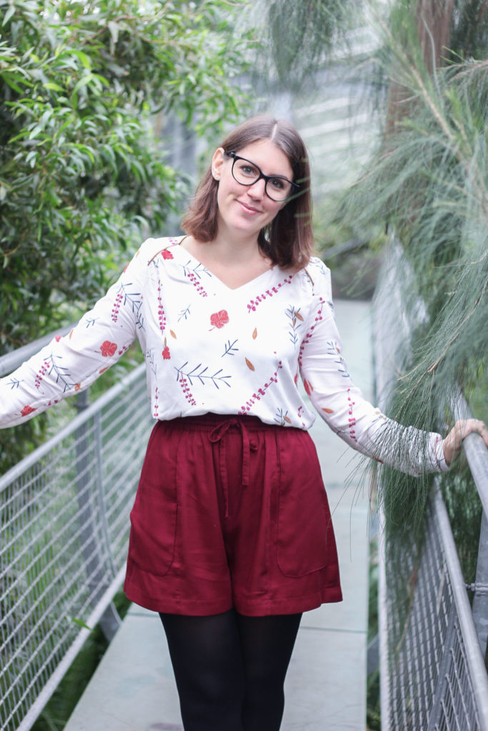 Tissu Lise Tailor - Falling flowers rose - Blouse Suun