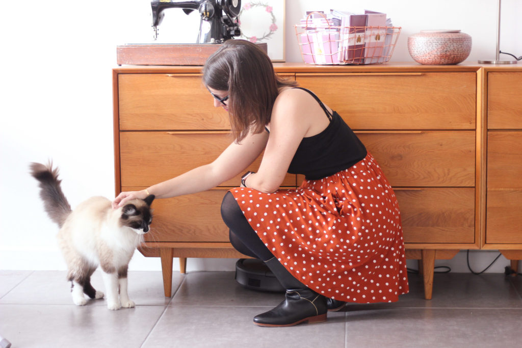 Jupe Bonjour - Atelier Scammit - Tissu Dancing Polka - Lise Tailor