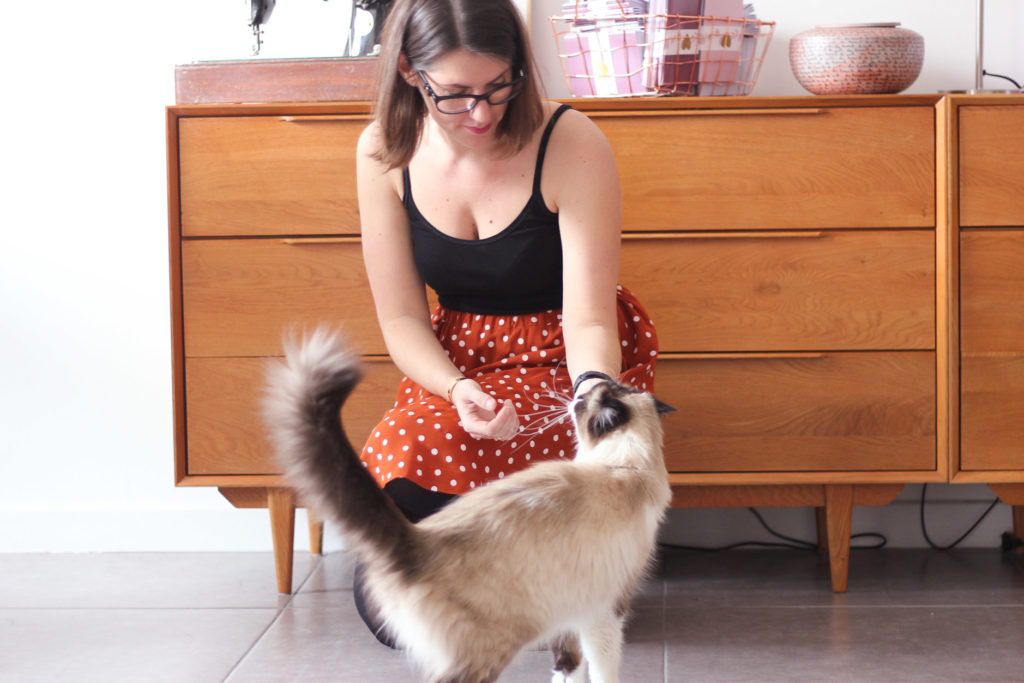 Jupe Bonjour - Atelier Scammit - Tissu Dancing Polka - Lise Tailor