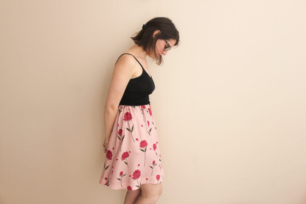 Tissu crêpe de viscose - Happy peony robe - Jupe Bonjour - Atelier Scammit - Lise Tailor