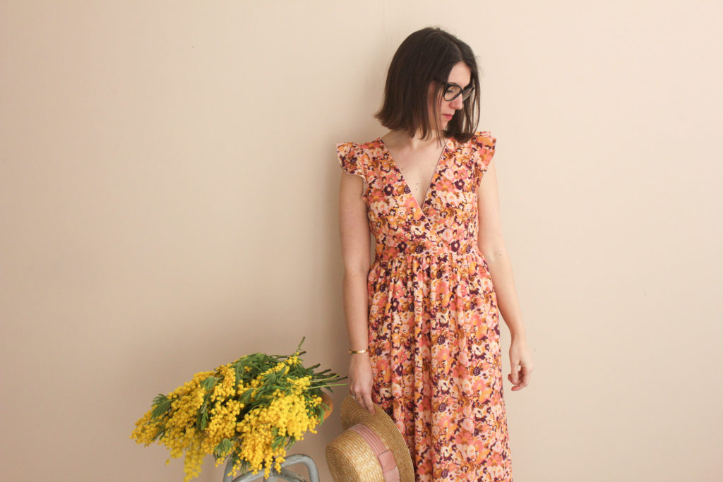 Tissu viscose plumetis - In the pink meadow - Robe Trésor - Super Bison - Lise Tailor