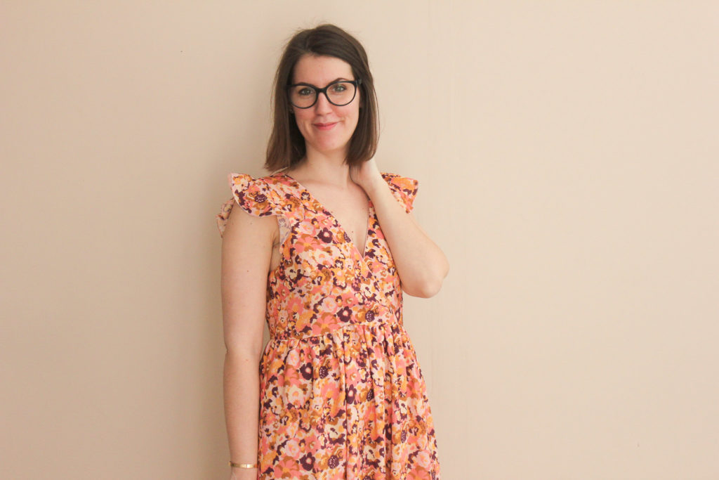 Tissu viscose plumetis - In the pink meadow - Robe Trésor - Super Bison - Lise Tailor