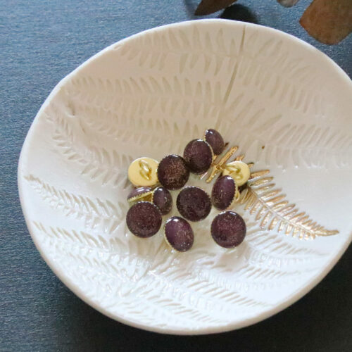 Alternative view of Bouton de bottine pailletté or- Violet