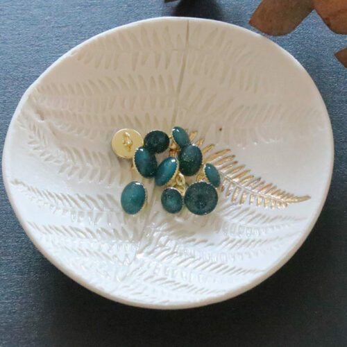 Alternative view of Bouton de bottine pailletté or - Vert sapin