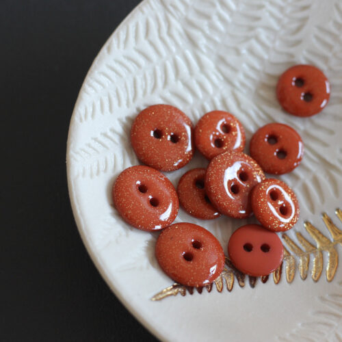 Bouton glitter deux trous - caramel