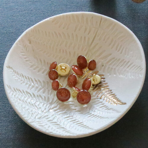 Alternative view of Bouton de bottine pailletté or - Caramel