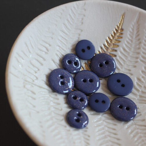 Bouton glitter deux trous - bleu marine