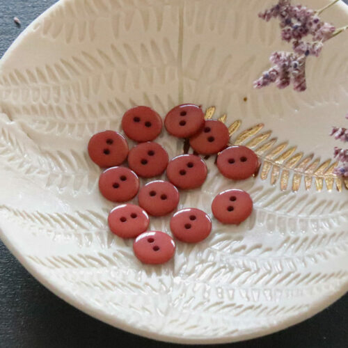 Bouton plat brillant - Terracotta