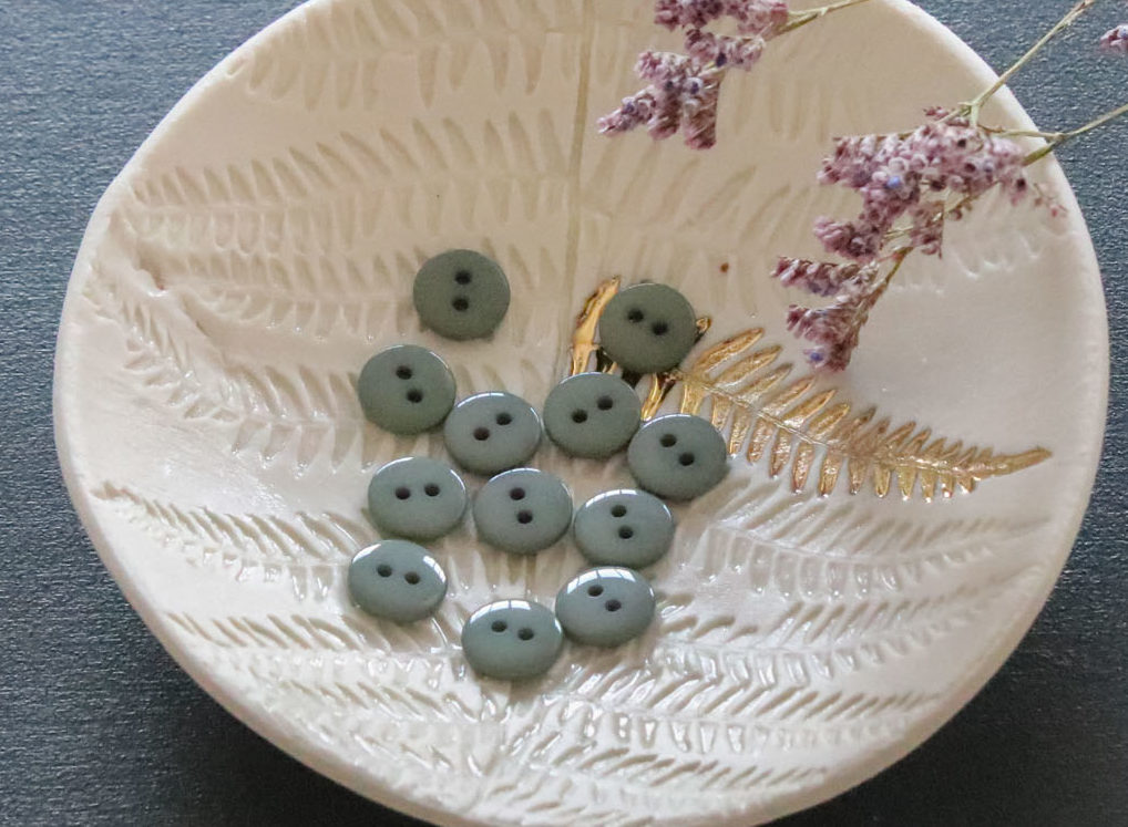 Bouton plat brillant - Verveine