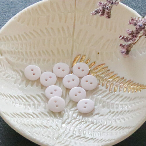 Bouton plat brillant - Blanc cassé
