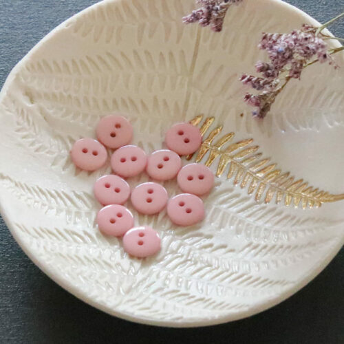Bouton plat brillant - Rose pâle