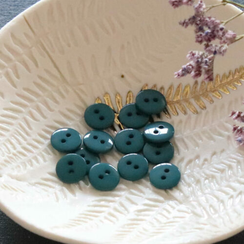 Bouton plat brillant - Vert sapin