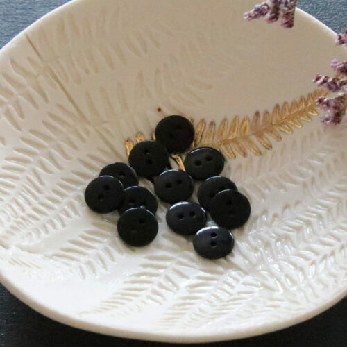 Bouton plat brillant - Noir