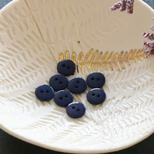 Bouton plat brillant - Bleu marine