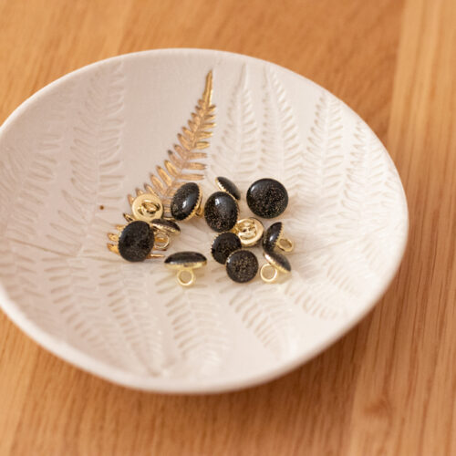 Alternative view of Bouton de bottine pailletté or - Noir