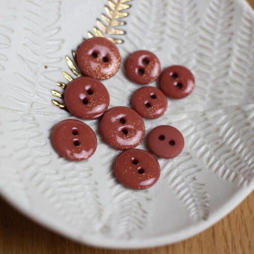 Alternative view of Bouton glitter deux trous - Terracotta