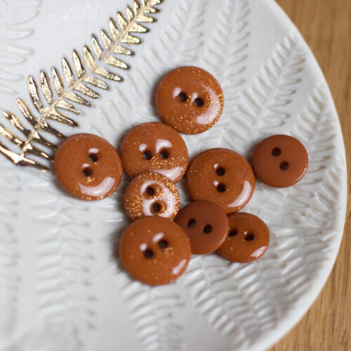 Alternative view of Bouton glitter deux trous - Miel