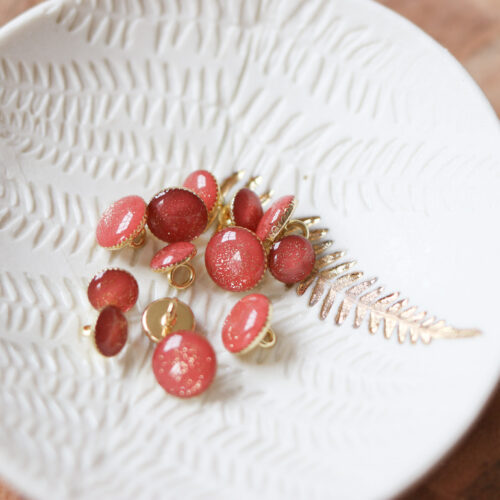 Alternative view of Bouton de bottine pailletté or - Terracotta