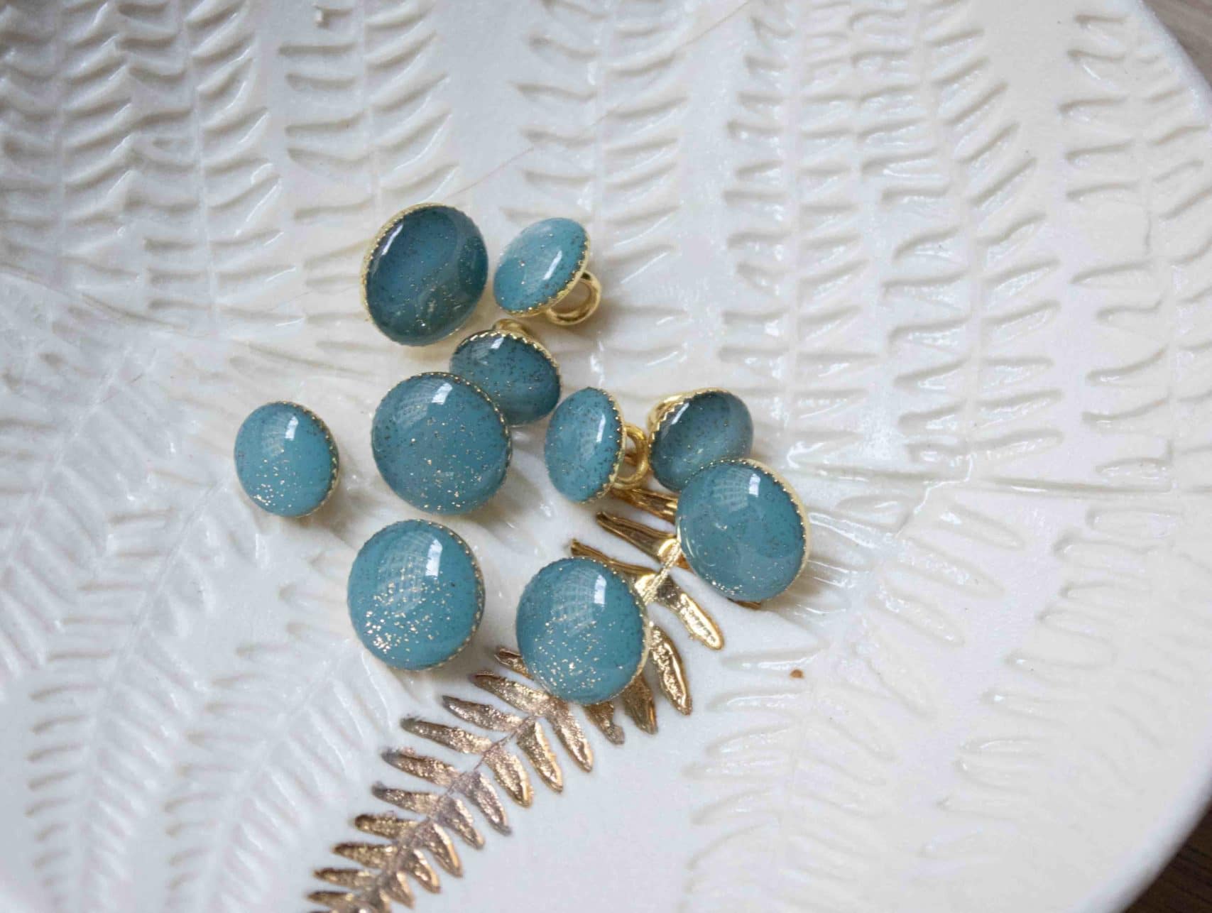 Bouton de bottine pailletté or - Orage