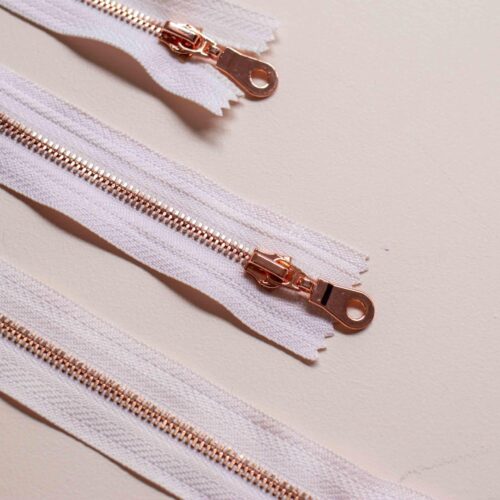 Fermeture éclair or rose - Petite tirette - Rose