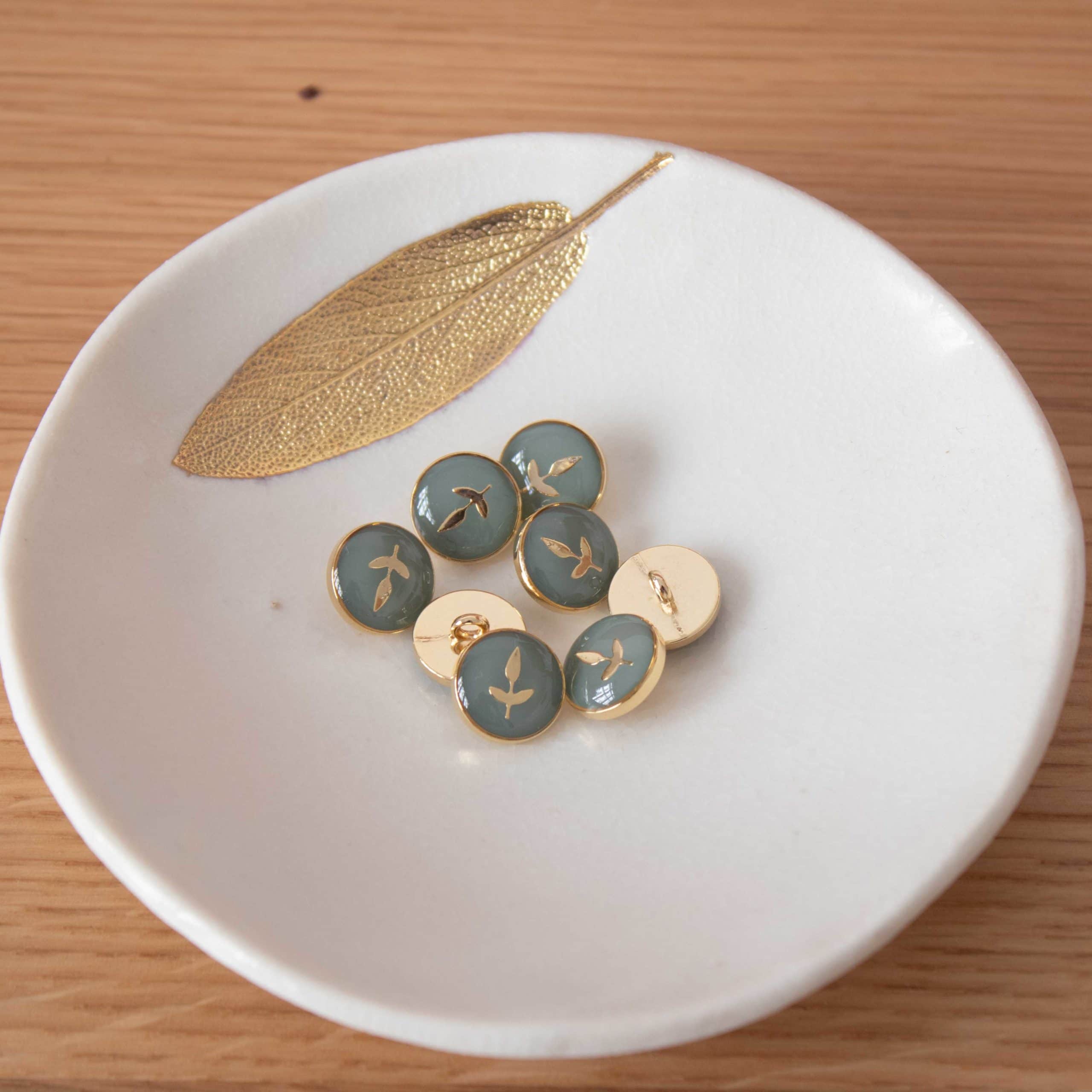 Bouton de bottine Feuillette - Verveine – Image 2