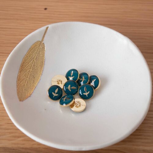 Alternative view of Bouton de bottine Feuillette - Vert Sapin