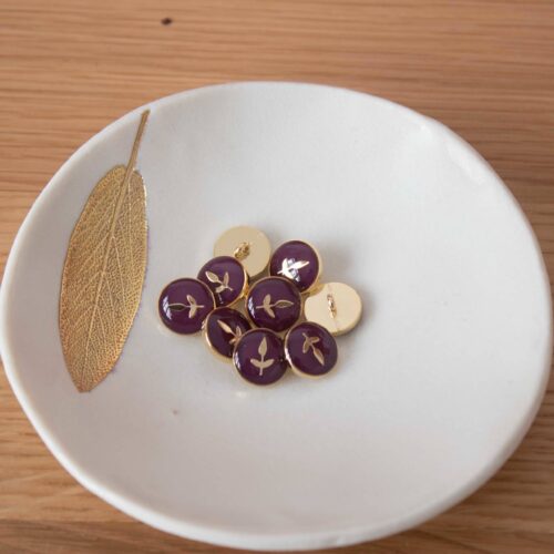 Alternative view of Bouton de bottine Feuillette - Violet