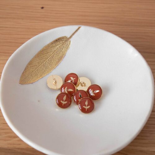 Alternative view of Bouton de bottine Feuillette - Caramel