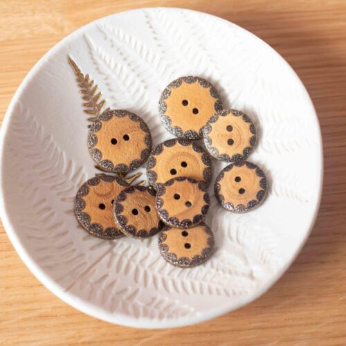 Boutons en bois Golden - Noir Doré