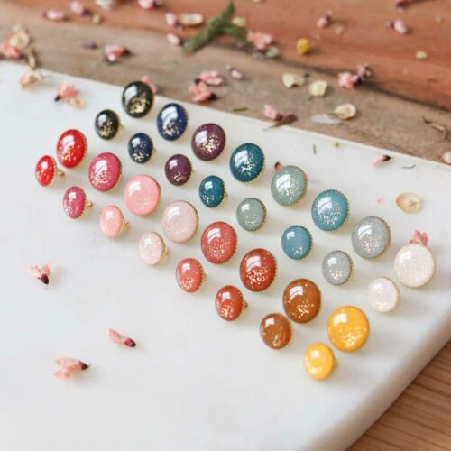 Bouton de bottine pailletté or