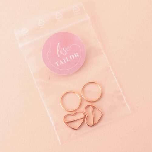 Lot Lingerie - régleur coeur et anneaux - cuivré