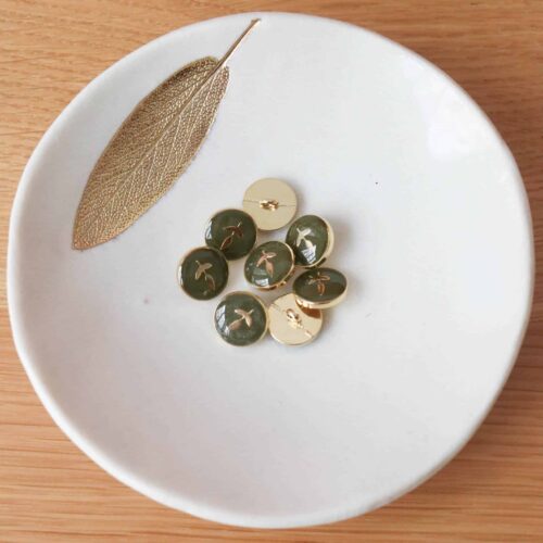 Alternative view of Bouton de bottine Feuillette - Kaki