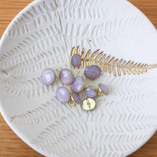 Alternative view of Bouton de bottine pailletté or - Lilas