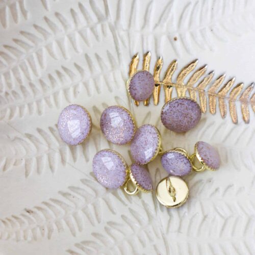 Bouton de bottine pailletté or - Lilas