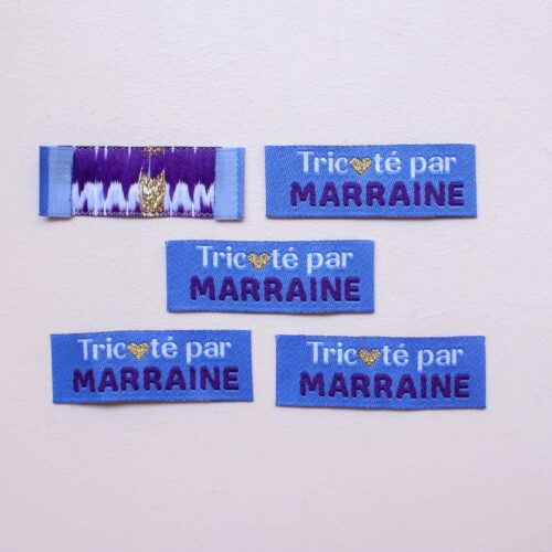 Alternative view of Étiquettes Tissées à Coudre “Tricoté par Marraine”