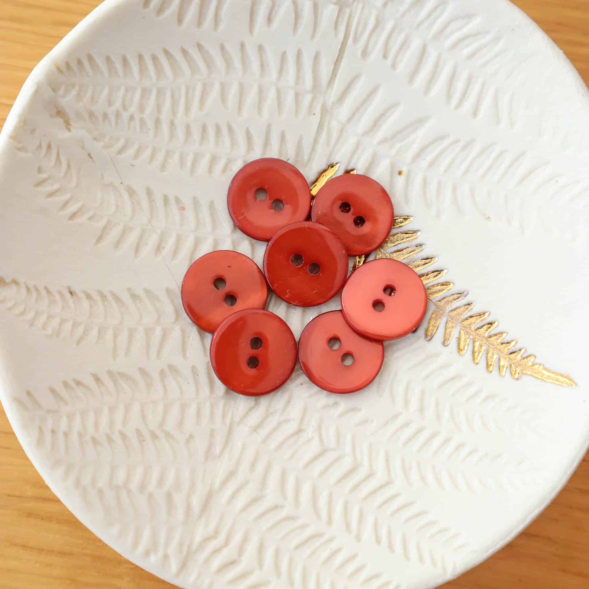 Bouton en nacre plat - Terracotta – Image 2