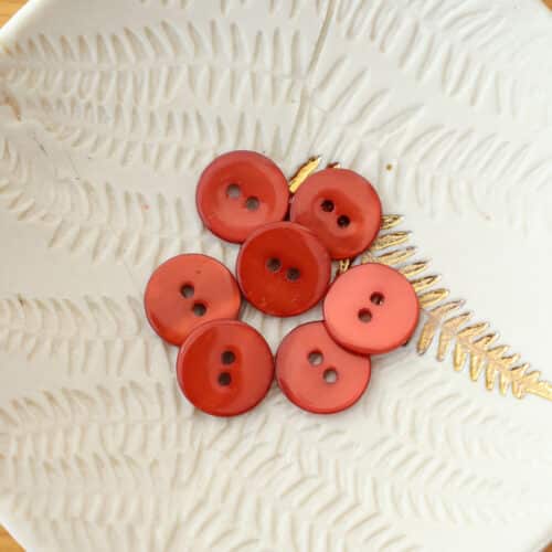 Bouton en nacre plat - Terracotta