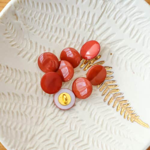 Bouton en nacre à queue - Terracotta