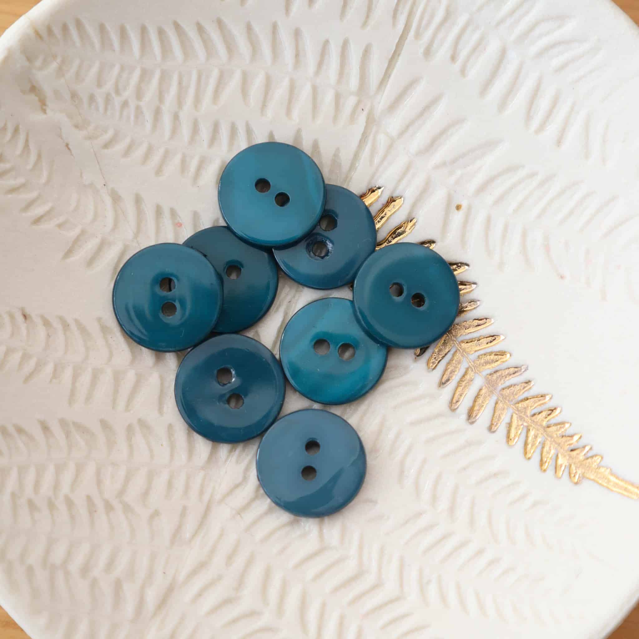 Bouton en nacre plat - Vert