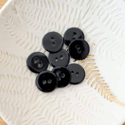 Bouton en nacre plat - Noir