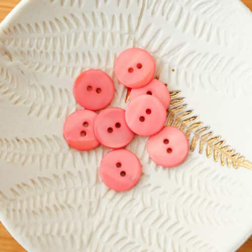 Bouton en nacre plat - Corail