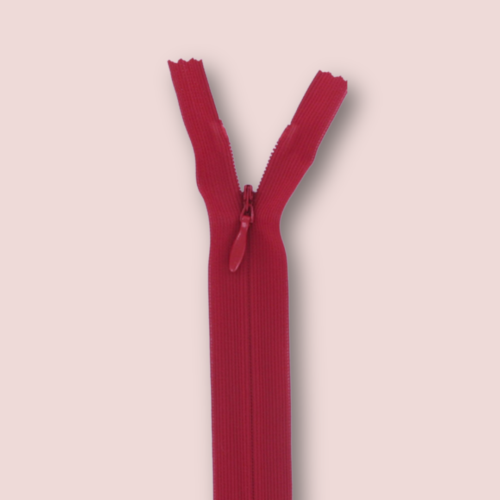 Fermeture éclair invisible - 40 cm - Rouge