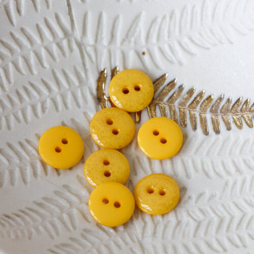 Bouton glitter deux trous - Mimosa