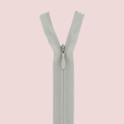 Fermeture éclair invisible - 40 cm - Gris Perle