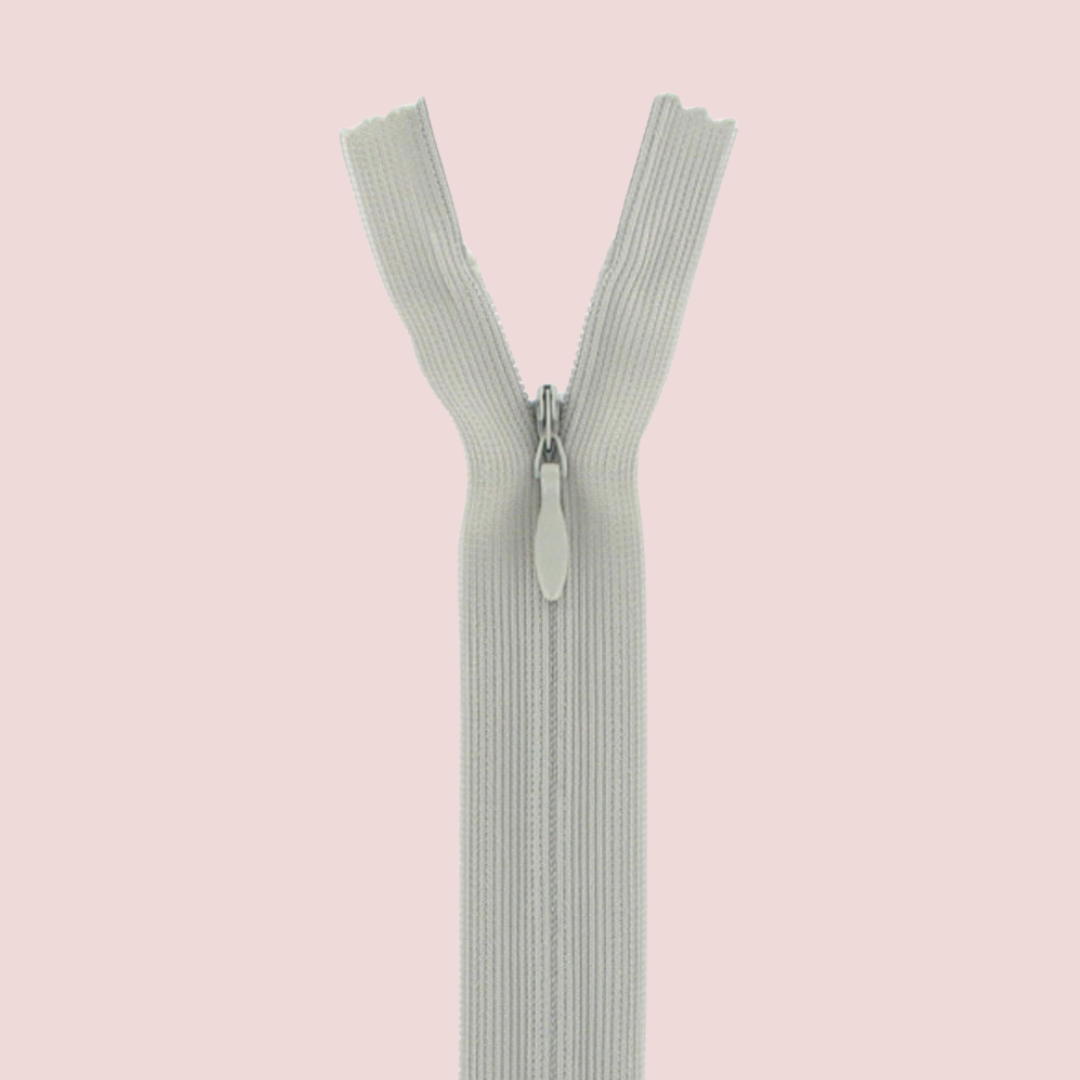 Fermeture éclair invisible - 40 cm - Gris Perle