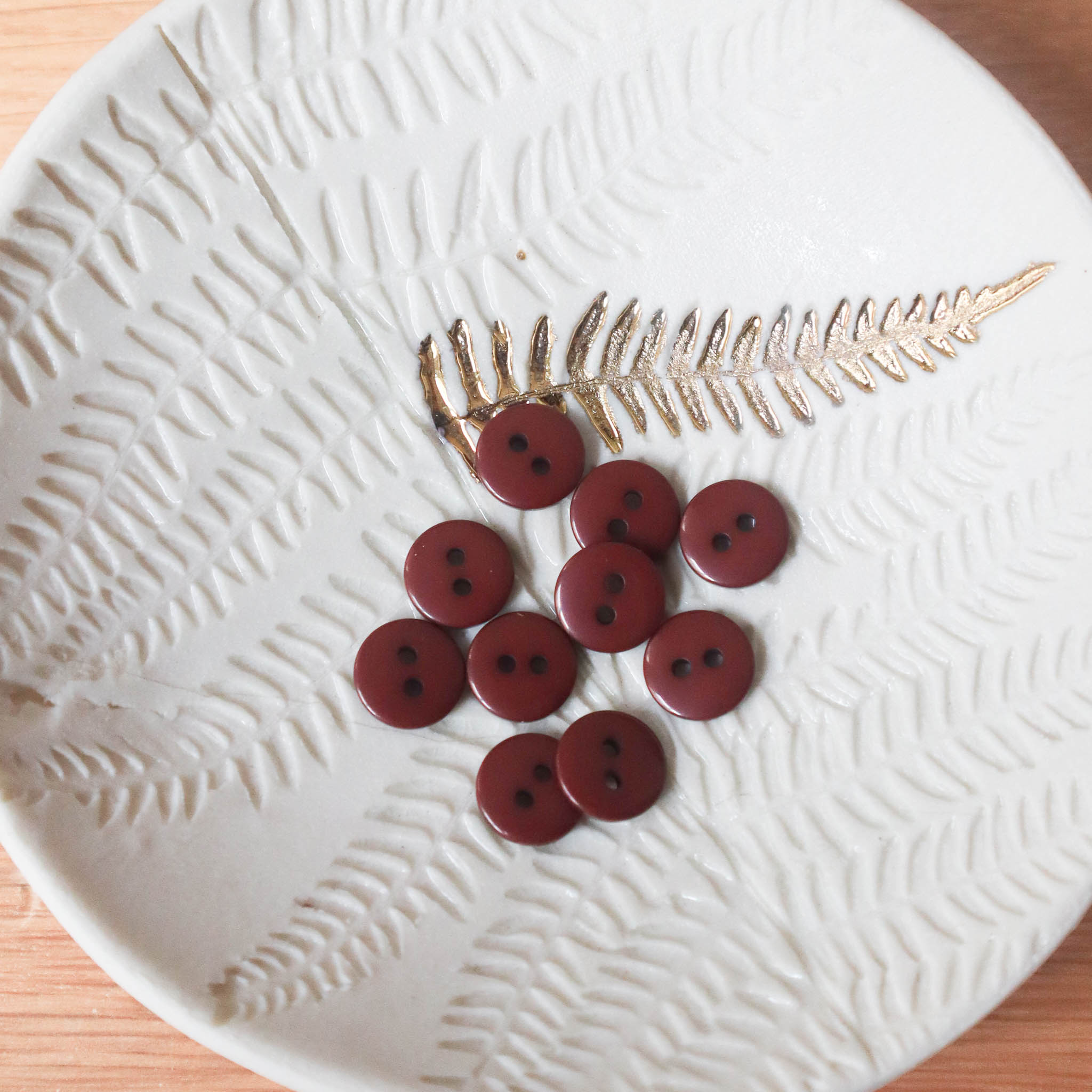 Bouton plat brillant - Châtaigne – Image 2