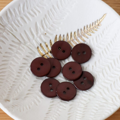 Bouton en nacre plat - Châtaigne