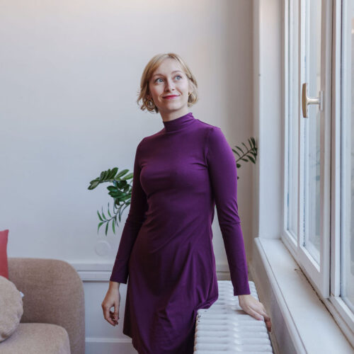 Alternative view of Jersey de viscose - Aubergine